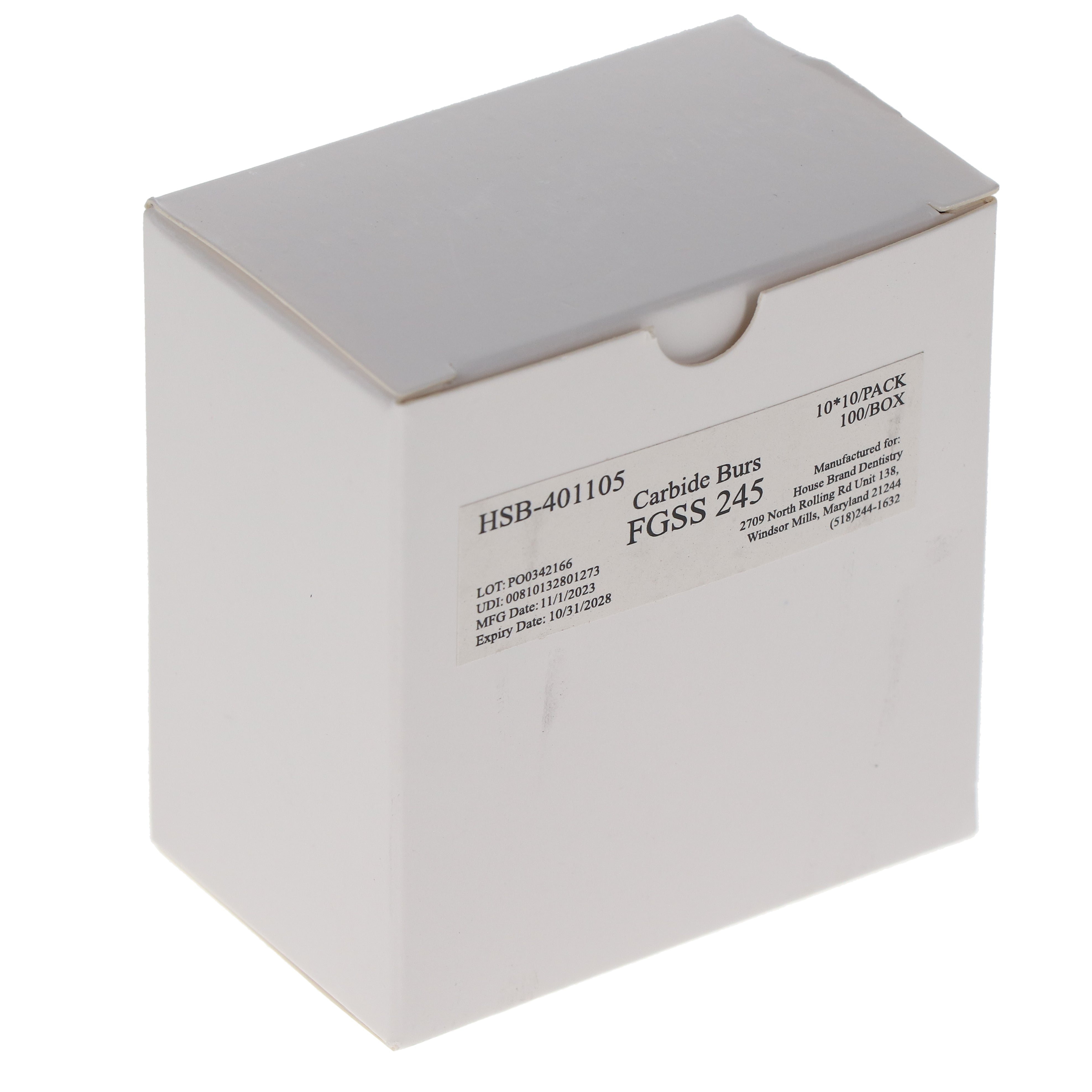 House Brand Dentistry 401105 HSB FG Short Shank #245 Amalgam Preparation Carbide Burs 100/Pk House Brand Dentistry 401105 HSB FG Short Shank #245 Amalgam Preparation Carbide Burs 100/Pk